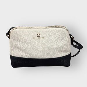 Kate Spade Bay Street Hanna Leather Crossbody Purse - Navy Cream Two-Toned Bag